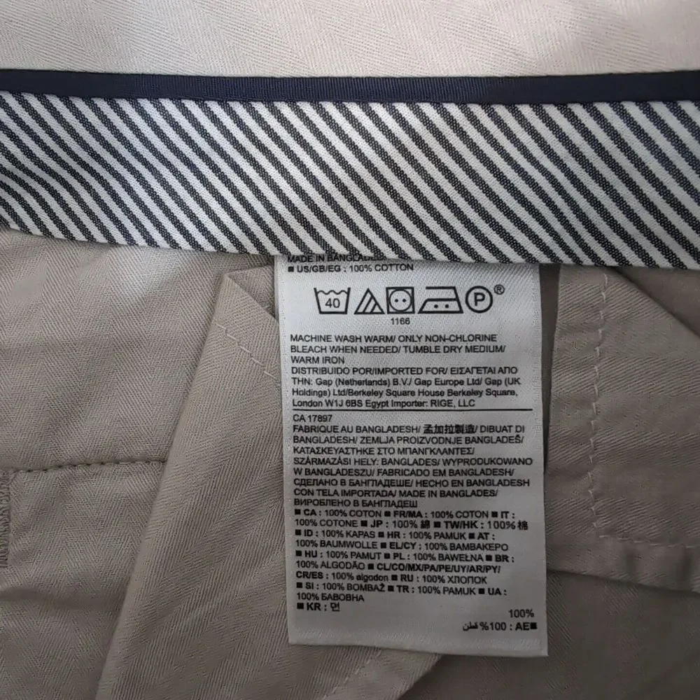 Banana Republic Mens Pants Beige 36x30*‎ Emerson Chino Cotton Blend